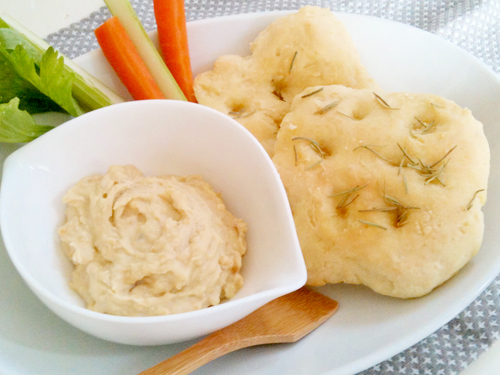 ひよこ豆のペースト&簡単フォカッチャ