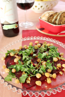 ビーツ、イタリアンパセリ、ガルバンゾ（ひよこ豆...