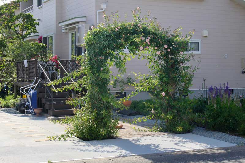 バラのアーチまでのアプローチ