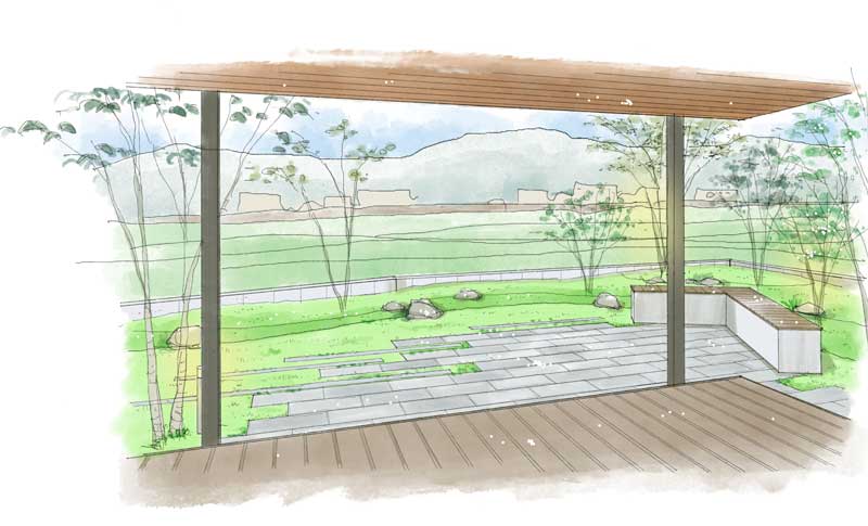 歩みとともに変化する庭景