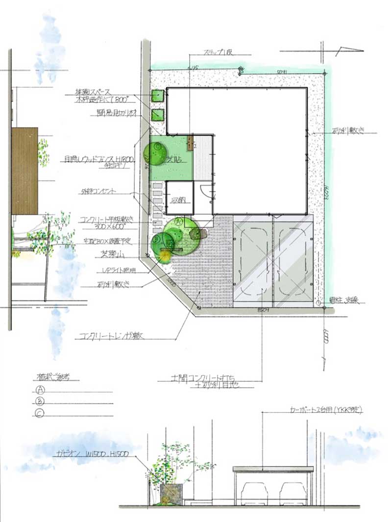 素材の質感が奏でる上質な門まわり